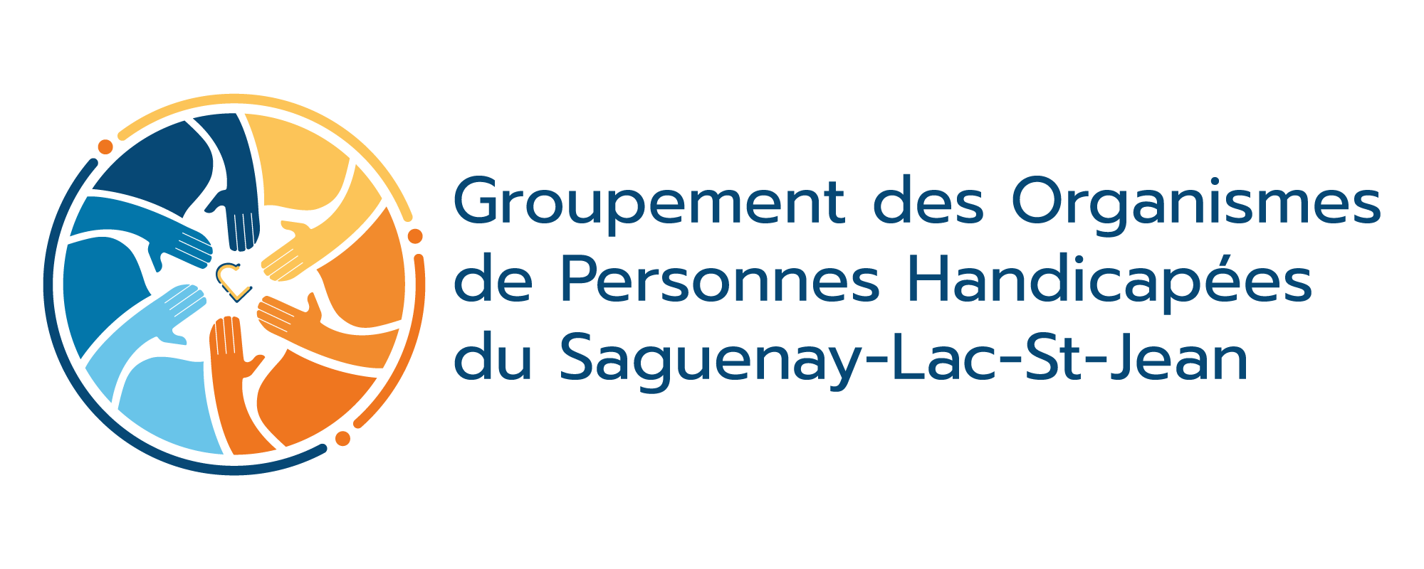 Logo complet du Groupement des Organismes de Personnes Handicapées du Saguenay-Lac-Saint-Jean